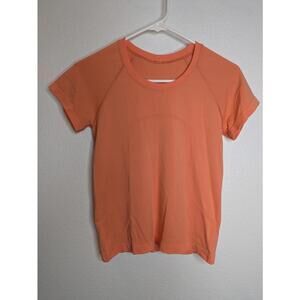 Lululemon Orange Seamless Short Sleeve Athletic Top size small